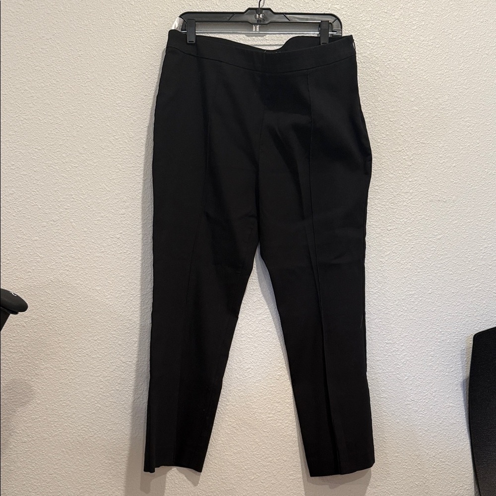 Mango Women's Crop Flare Black Pants with Seam